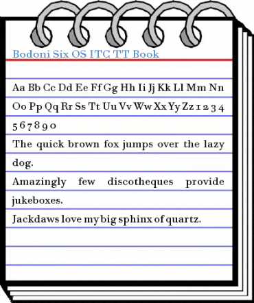 Bodoni Six OS ITC TT Book Font