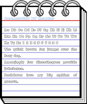 Geometr885 BT Regular Font