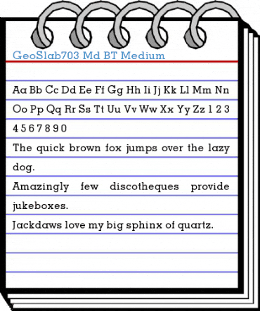 GeoSlab703 Md BT Medium Font