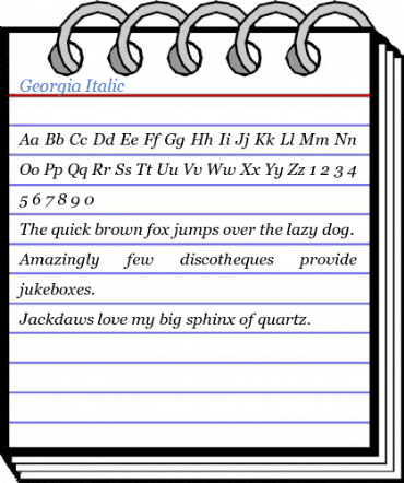 Georgia Italic Font