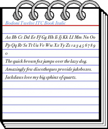 Bodoni Twelve ITC Book Italic Font