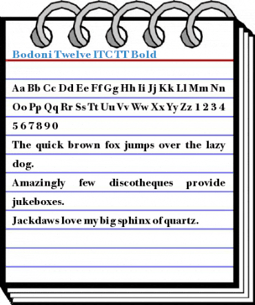 Bodoni Twelve ITC TT Bold Font
