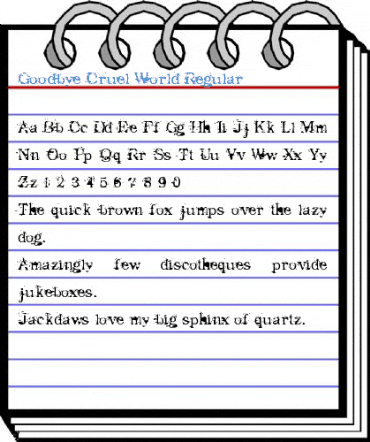 Goodbye Cruel World Regular Font