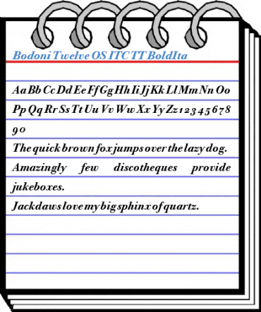 Bodoni Twelve OS ITC TT BoldIta Font