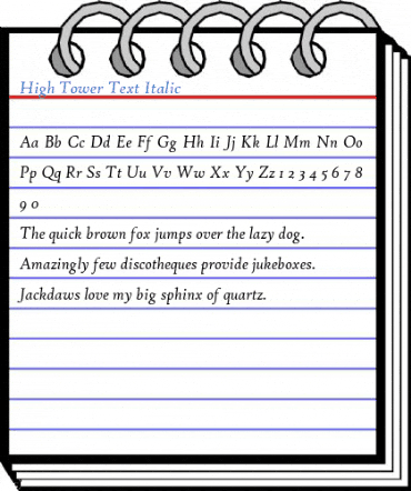 High Tower Text Italic Font