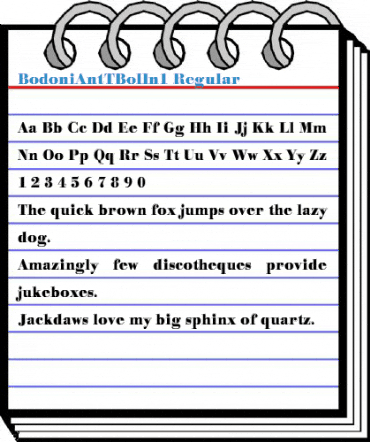 BodoniAntTBolIn1 Regular Font