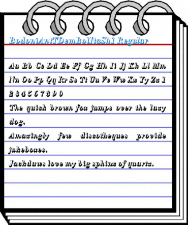 BodoniAntTDemBolItaSh1 Regular Font