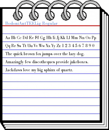 BodoniAntTEELig Regular Font