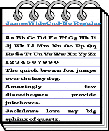 JamesWideCnd-No Regular Font