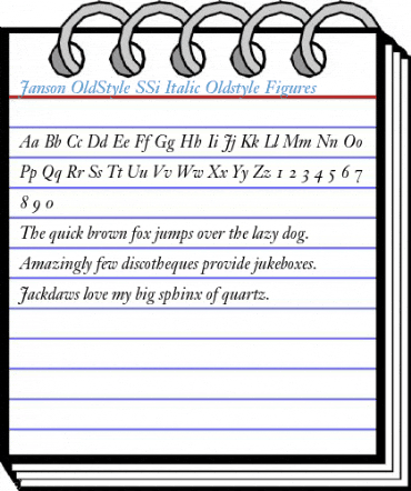 Janson OldStyle SSi Italic Oldstyle Figures Font