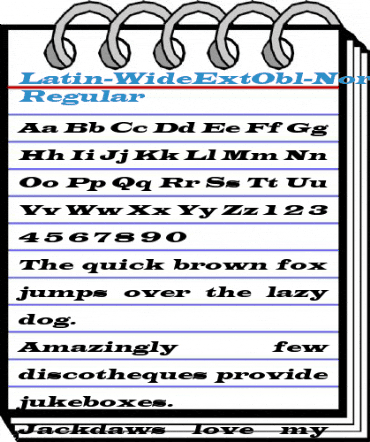 Latin-WideExtObl-Normal Regular Font