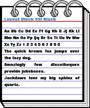 Layout Black SSi Black Font
