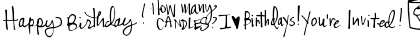 DJB It's My Birthday Regular Font DJB It's My Birthday Regular Font