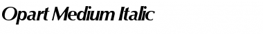 Opart-Medium Italic Font