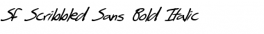SF Scribbled Sans Bold Italic Font