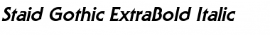 Staid Gothic ExtraBold Italic Font