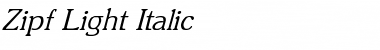 Zipf Light Italic Font
