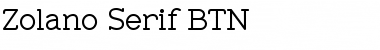 Zolano Serif BTN Regular Font