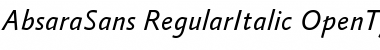 AbsaraSans-RegularItalic Regular Font