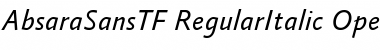 AbsaraSansTF-RegularItalic Regular Font