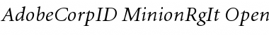 Adobe Corporate ID Minion Regular Italic