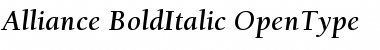 Download Alliance-BoldItalic Font