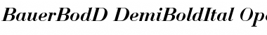 Bauer Bodoni D Demi Bold Italic Font