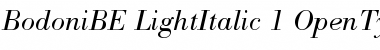 Bodoni BE Light Italic Font