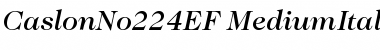 CaslonNo224EF-MediumItalic Regular Font