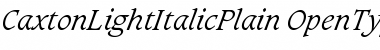 Caxton Light Italic Font