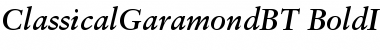 Classical Garamond Bold Italic Font