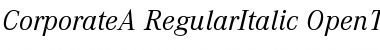CorporateA RegularItalic Font