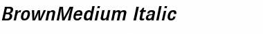 BrownMedium Italic Font