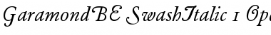 Garamond BE Swash Italic Font