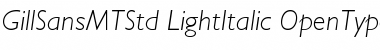 Gill Sans MT Std Light Italic Font