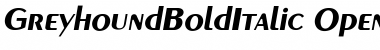Download GreyhoundBoldItalic Font
