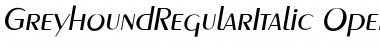 Download GreyhoundRegularItalic Font