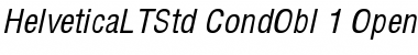 Helvetica LT Std Condensed Oblique Font