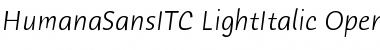 Humana Sans ITC Light Italic Font