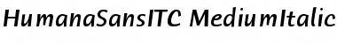 Humana Sans ITC Medium Italic Font