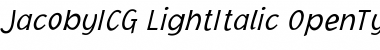 JacobyICG LightItalic Font