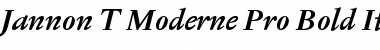 Jannon T Moderne Pro Bold Italic Font