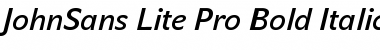 JohnSans Lite Pro Bold Italic Font