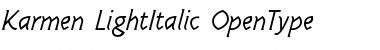 Karmen LightItalic Font