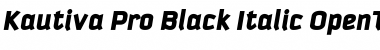 Kautiva Pro Black Italic Font