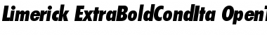 Limerick-ExtraBoldCondIta Regular Font