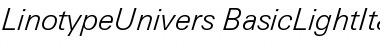 LinotypeUnivers&nbsp;BasicLightItalic
