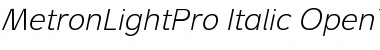 Metron Light Pro Italic Font