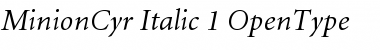 Minion Cyrillic Italic Font