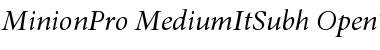 Minion Pro Medium Italic Subhead Font